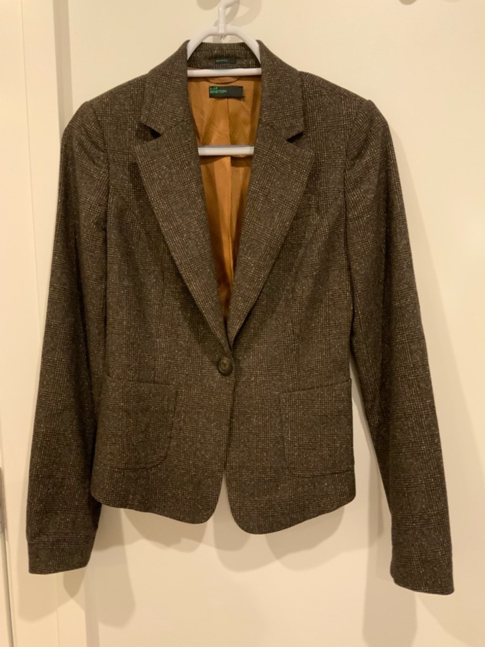 Fall Tweed Blazer Jacket - Brown